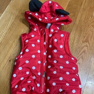 Minnie Mouse vest with ear hood 2t